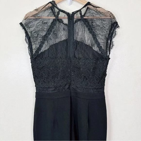 Harlyn Womens  Size Medium Black Lace Illusion Jumpsuit - Picture 11 of 15